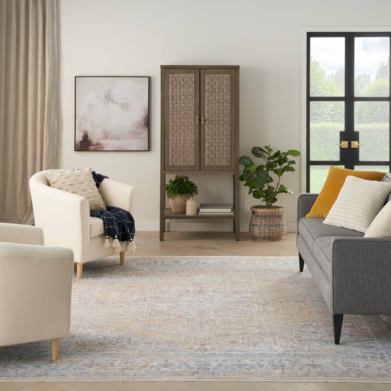Elegant Heirlooms Area Rug - Grey / Gold by Nourison UK
