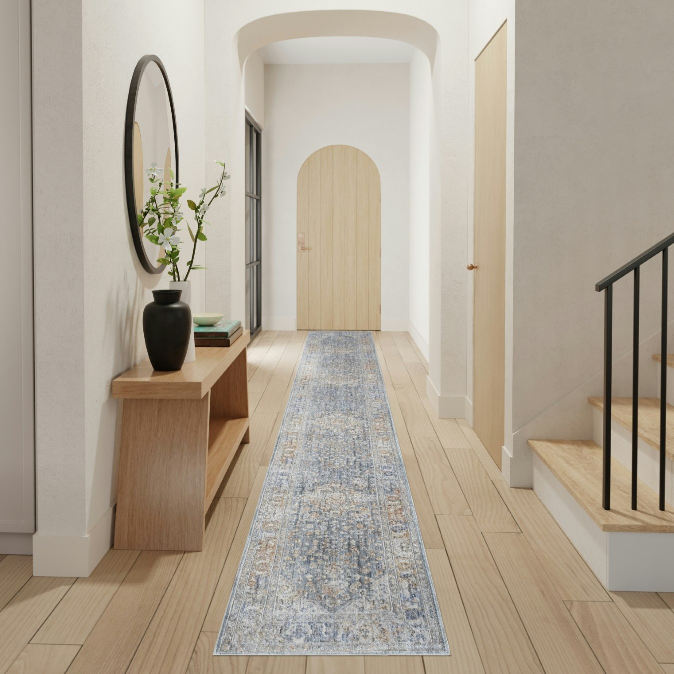 Elegant Heirlooms Runner Rug - Ivory / Blue by Nourison UK