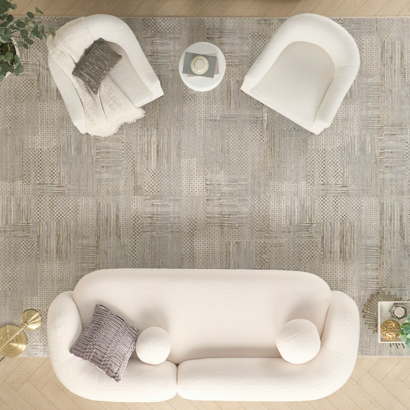 Gltiz Area Rug - Silver / - Grey by Nourison UK
