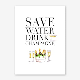 Save Water Art Print