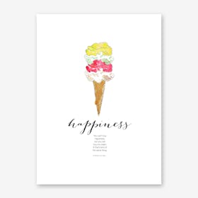 Happiness is Ice Cream Art Print