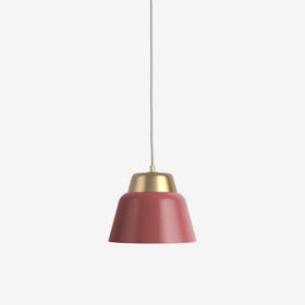 Modu S Pendant Light - Semi-Matte Red - Brass Dark