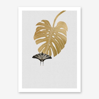 Butterfly & Monstera Art Print