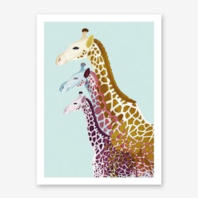 Giraffes in Mint Art Print