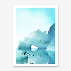 Penguins by Day Art Print