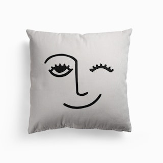 Winky Face Canvas Cushion