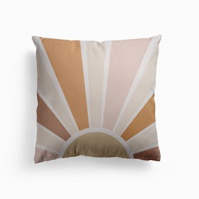 Retro Boho Sun Canvas Cushion