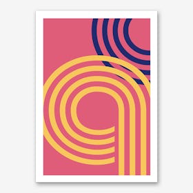 Multiline Pink Abstract Art Print