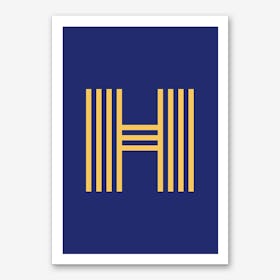 Yellow Letter H Art Print