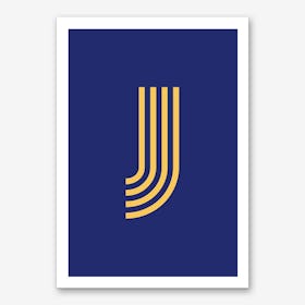 Yellow Letter J Art Print