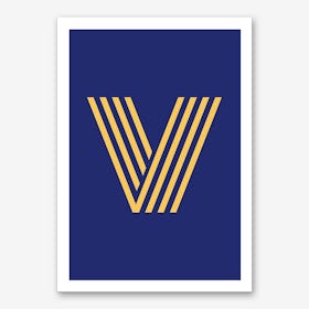 Yellow Letter V Art Print