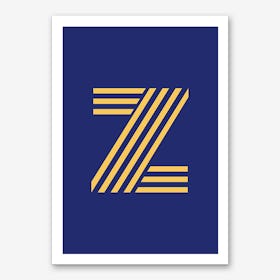 Yellow Letter Z Art Print