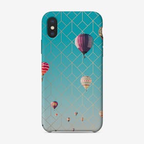 Air Balloons Golden Pattern iPhone Case