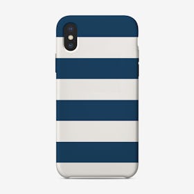 Navy Blue Stripes iPhone Case