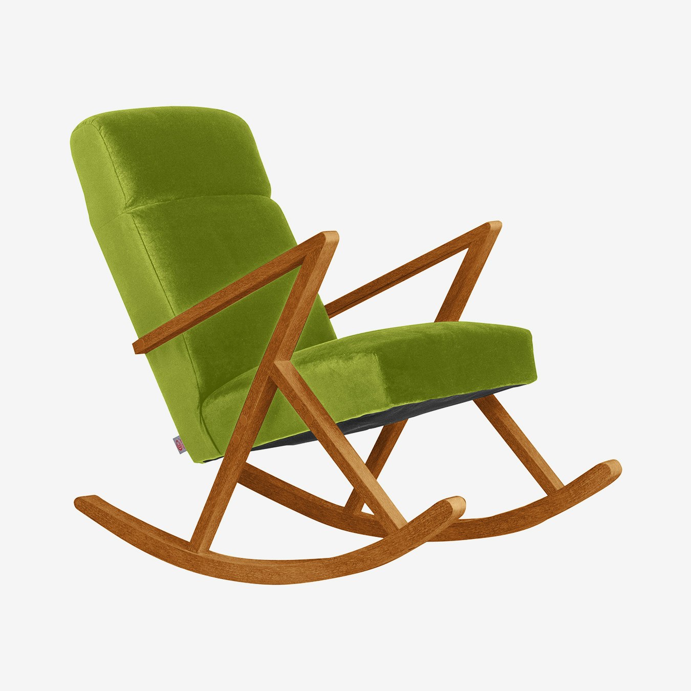 Retrostar Lounge Rocker in Apple Green & Honey - Velvet by Sternzeit Design