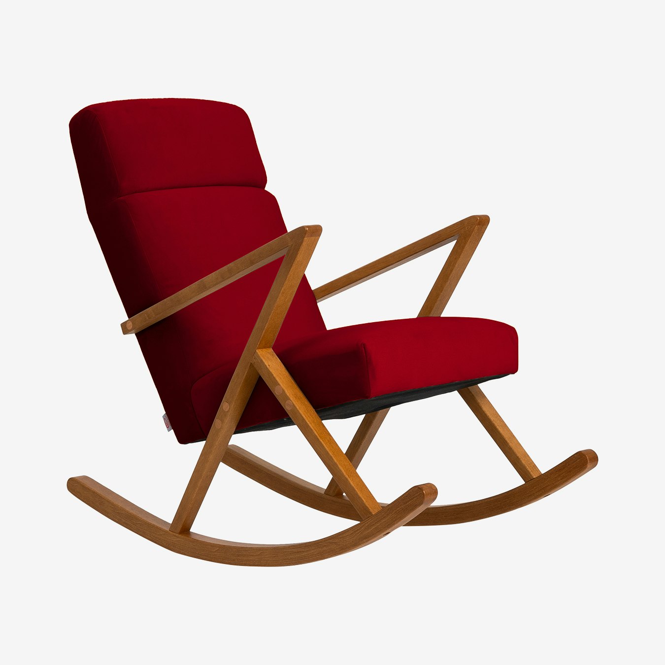 Retrostar Lounge Rocker in Chimney Red & Honey - Velvet by Sternzeit Design
