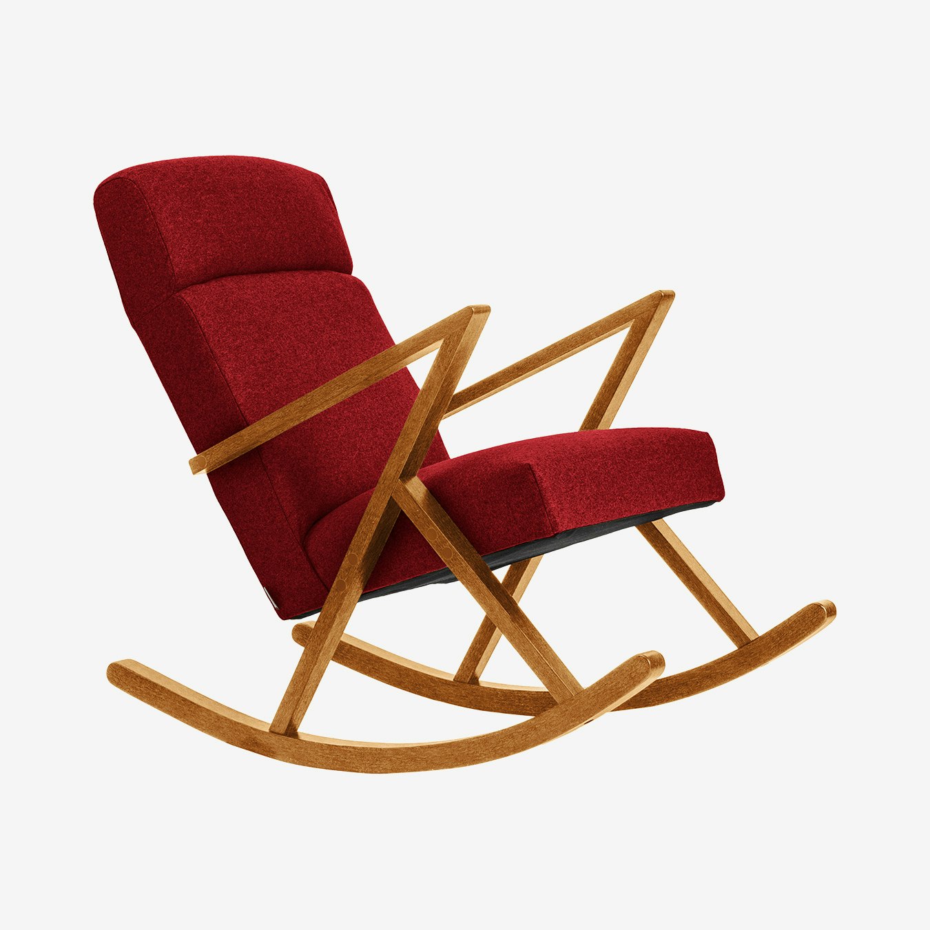 Retrostar Lounge Rocker in Fire Red & Honey - Wool by Sternzeit Design