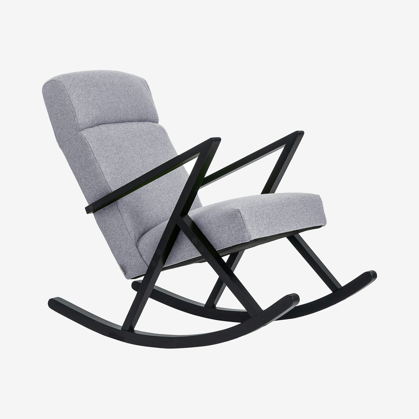 Retrostar Lounge Rocker in Stone Grey & Black - Wool by Sternzeit Design