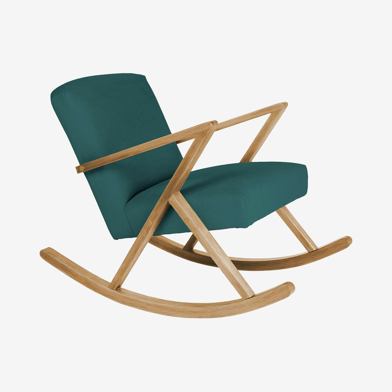 Retrostar Rocker in Petrol Blue & Natural Oak by Sternzeit Design