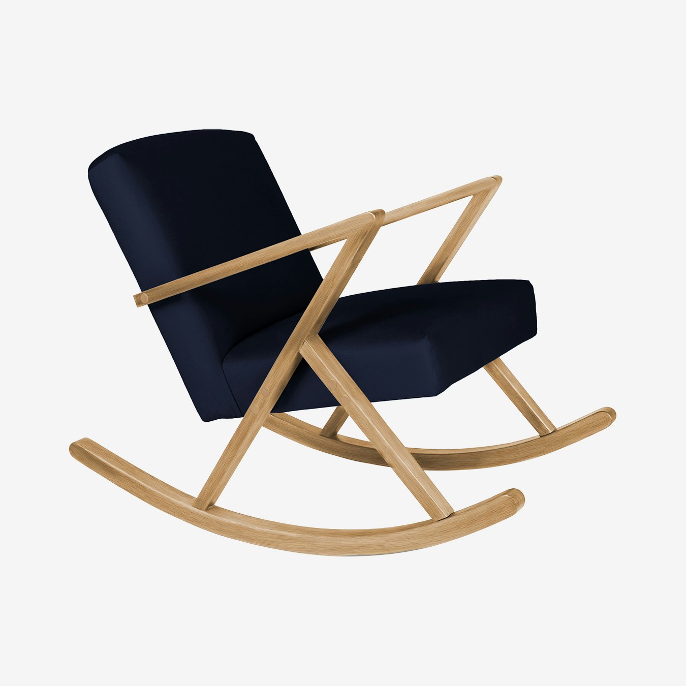 Retrostar Rocker in Navy Blue & Natural Oak - Velvet by Sternzeit Design