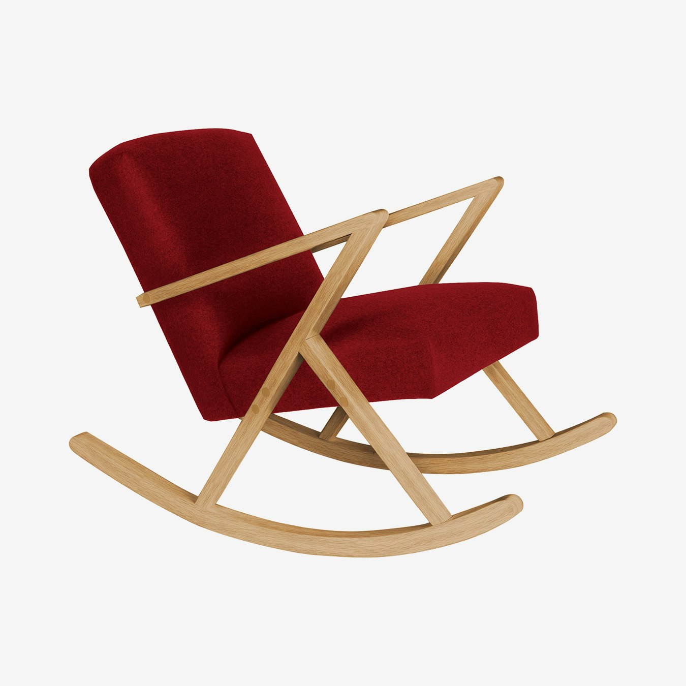 Retrostar Rocker in Fire Red & Natural Oak - Wool by Sternzeit Design
