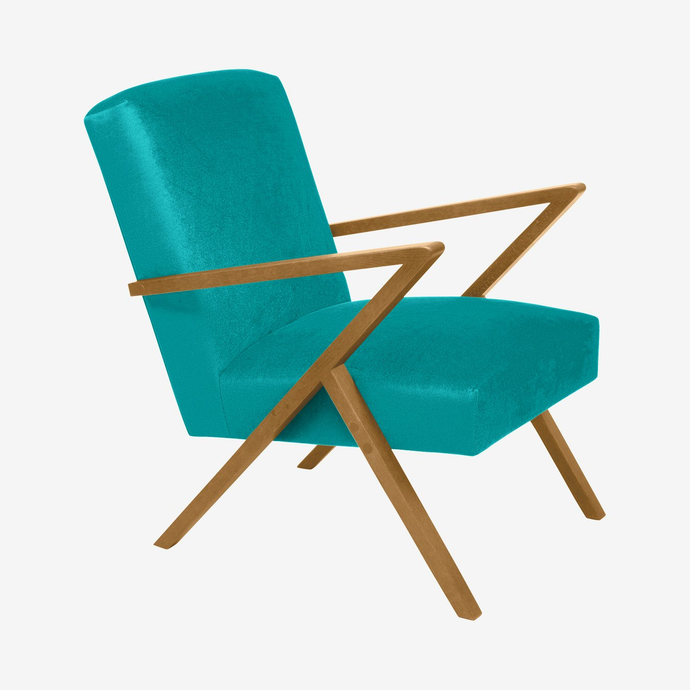 Retrostar Chair in Ocean Blue & Honey - Velvet by Sternzeit Design