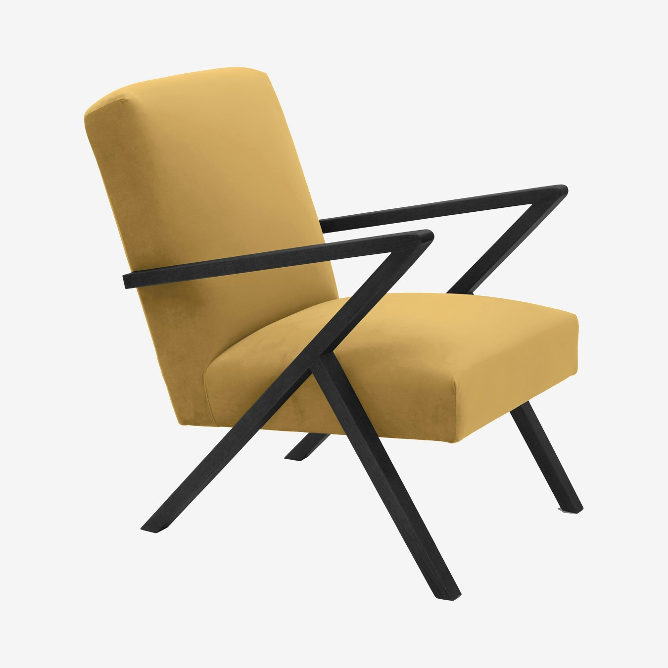 Retrostar Chair in Amber & Black - Velvet by Sternzeit Design