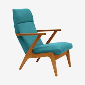 Apollo Lounge Chair in Turquoise & Honey