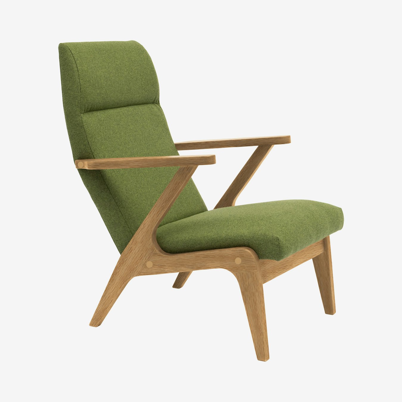 Apollo Lounge Chair in Spring Green & Natural Oak - Wool by Sternzeit Design