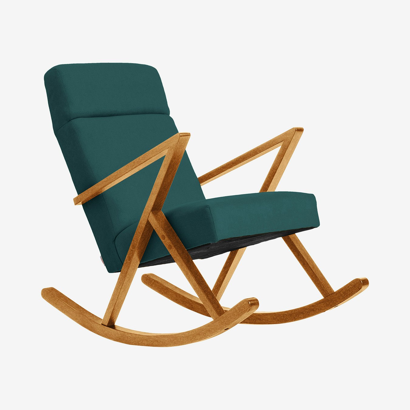 Retrostar Lounge Rocker in Petrol Blue & Honey by Sternzeit Design