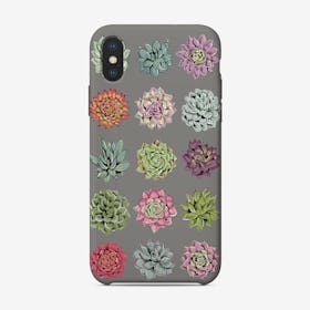 Succulents Dark Grey iPhone Case