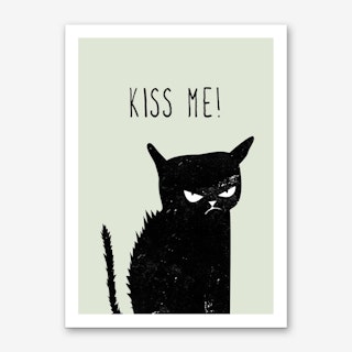 Kiss me Cat Art Print
