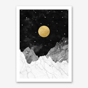 Moon and Stars Art Print