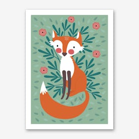 Fox In The Woods Art Print