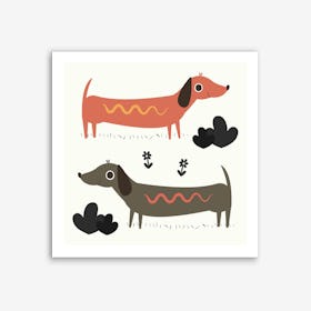 Wiener Dogs Art Print
