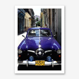 Blue Cuban Car Art Print
