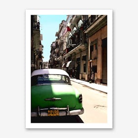 Green Cuban Car Art Print