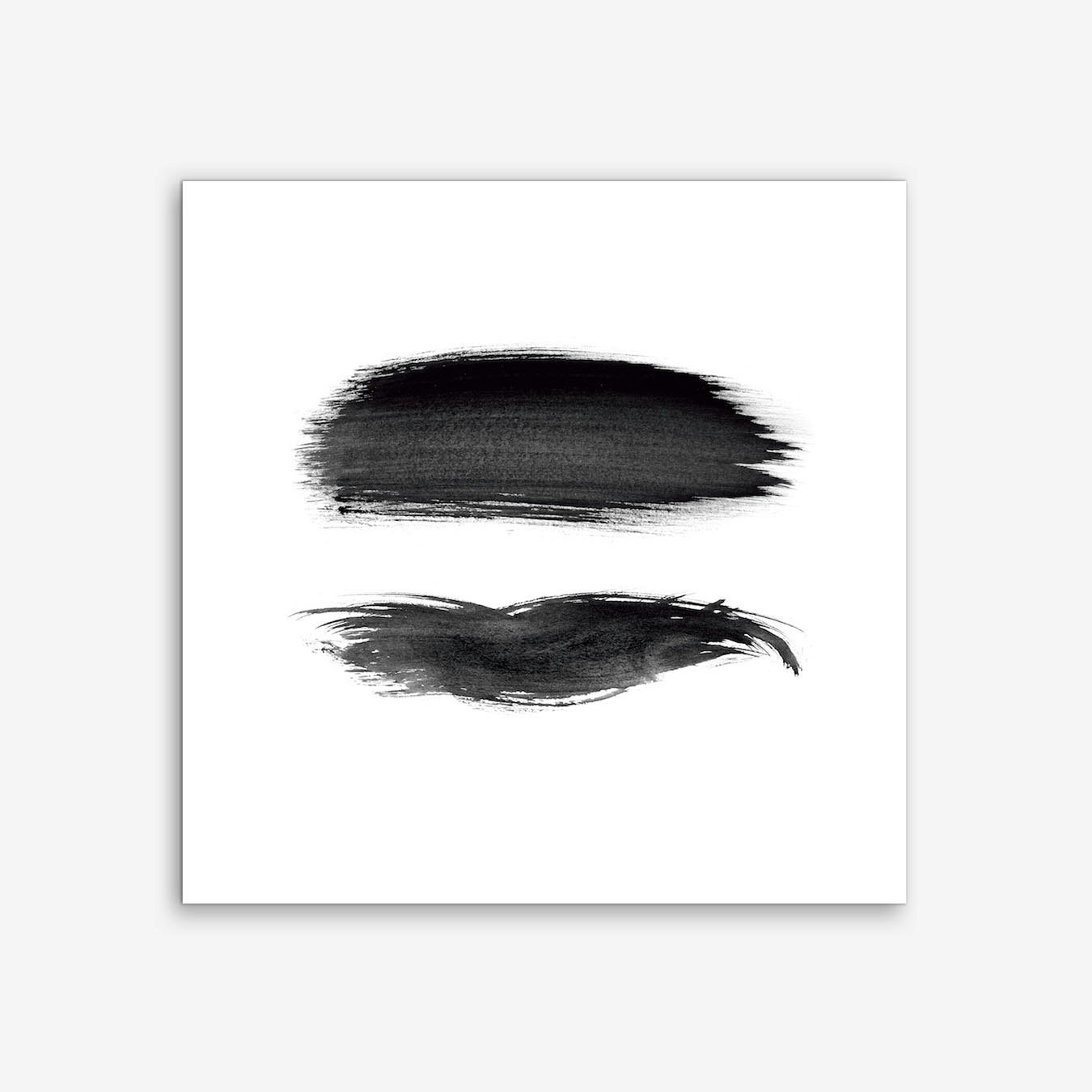 Abstract Brushstroke Art Print Black Minimalist Poster for Living Room Framed Option