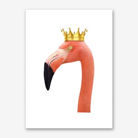 King Flamingo Art Print