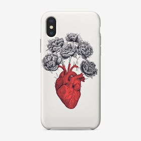 Heart With Peonies Phone Case
