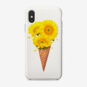 Ice Cream With Sunflowers Phone Case