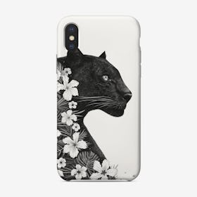 Panther With Flowers Phone Case