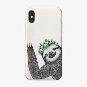 Sloth With Eucalyptus Phone Case