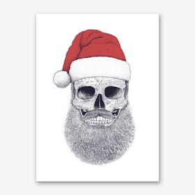 Santa Skull Art Print