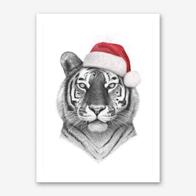 Christmas Tiger Art Print