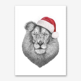 Christmas Lion Art Print