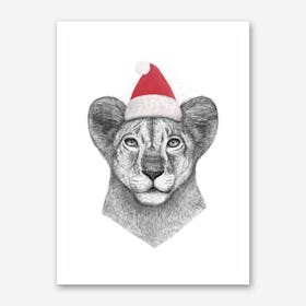 Christmas Prince Lion Art Print
