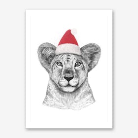 Christmas Princess Lioness Art Print