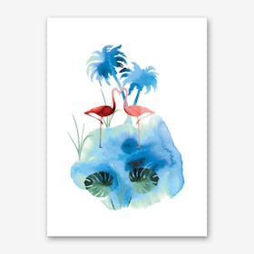 Flamingo Water Art Print