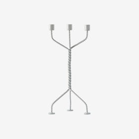 Twisted Candleholder - Light Grey